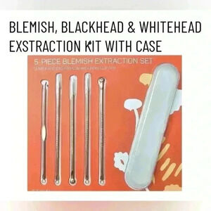 Proffesional Blemish, Blackhead, Whitehead, Acne extraction set with case